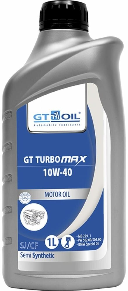 GT OIL Масло Gt Turbo Max Sae 10W-40 Api Sj/Cf 1 Л_мо