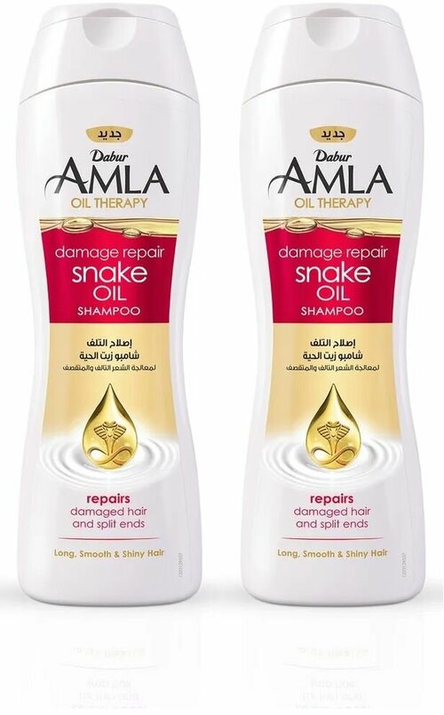 Dabur Amla Oil Therapy Damage repair Snake Oil Шампунь для секущихся и выпадающих волос 400 мл - 2 шт.