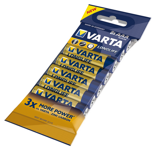 Батарейка VARTA LONGLIFE AAA/LR03 пленка 8