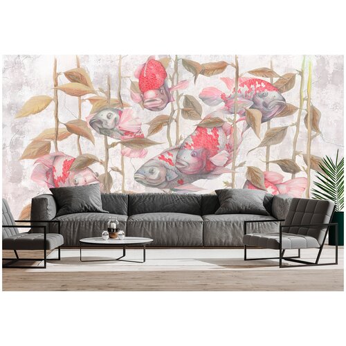 Фотообои 3d флизелиновые на стену Luxury Walls AM07005 Рыбы 500х270