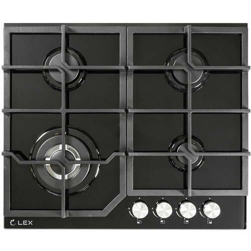 Газовая варочная панель LEX GVG 640-1 BLACK 60 см газ-контроль 4 конфорки встроенный электроподжиг 1699000₽