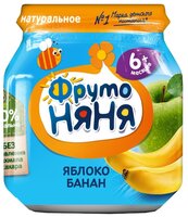 Пюре ФрутоНяня яблоко, банан 100 г, 1 шт.