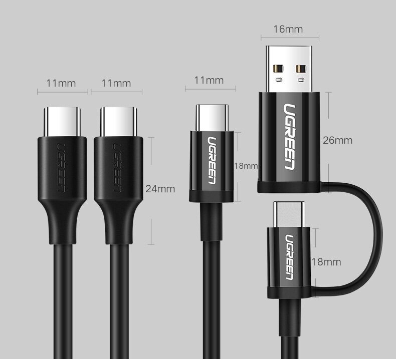 Кабель UGREEN 50996_ USB-C 2.0 Male/USB-C 2.0 Male 3A Data, 0.5м, black - фото №17