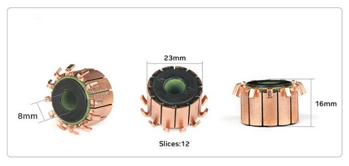 фото Коллектор электромотора 12Л 8*23*15,5 мм , Коллектор мотора печки, электромотора