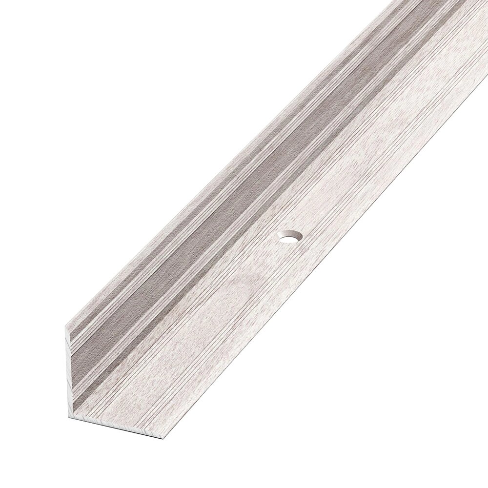 Угол на ступень внутренний декорированный Ясень белый 900х20х20 мм