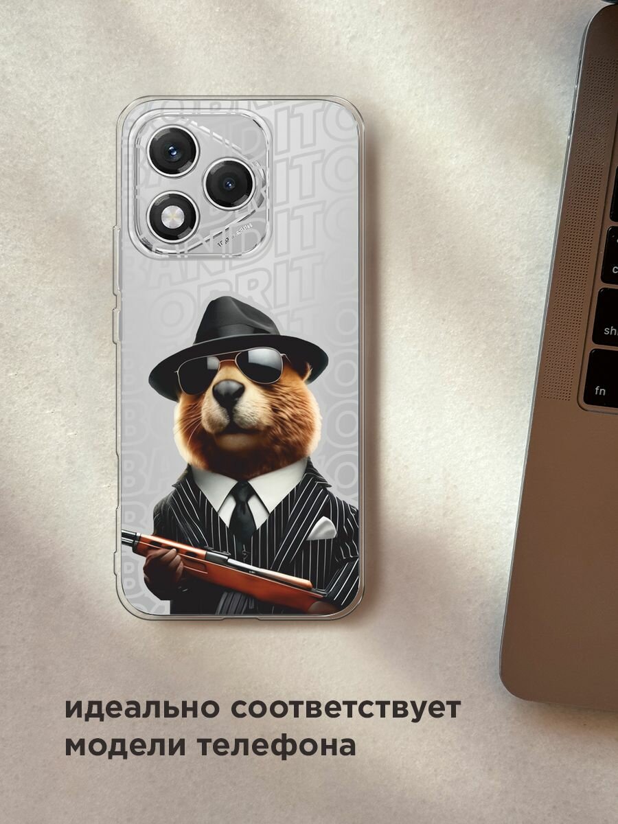 Чехол на Honor 400 Lite / Хонор 400 Лайт с принтом "Бобрито бандито 2", прозрачный — фото 1