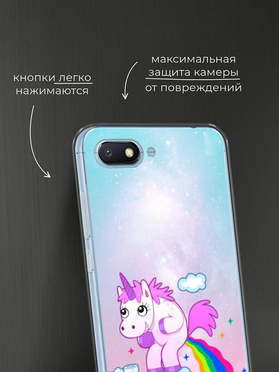 Чехол на Xiaomi Redmi 6A / Сяоми Редми 6А с принтом "Единорог какает" — фото 1