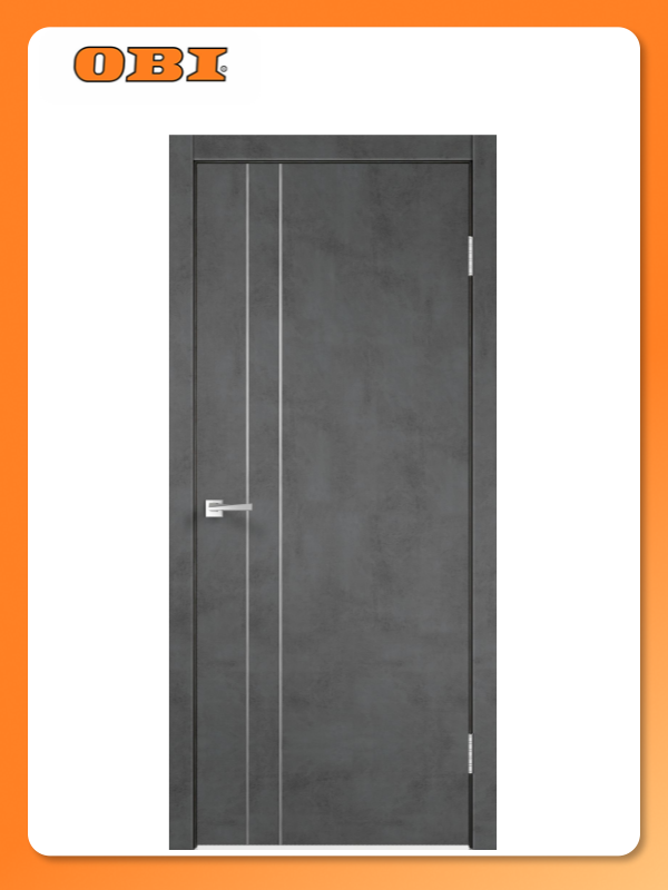 Межкомнатная дверь Velldoris Невада глухая пленка ПВХ 80x200 см серый распашная