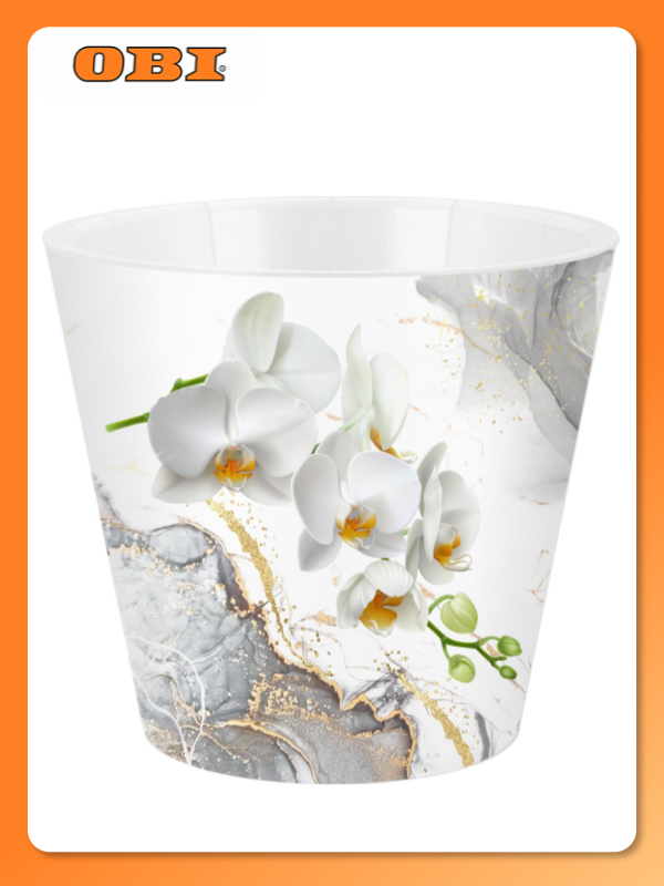 Горшок для цветов InGreen London Orchid Deco D160 мм  1 6 л белая орхидея