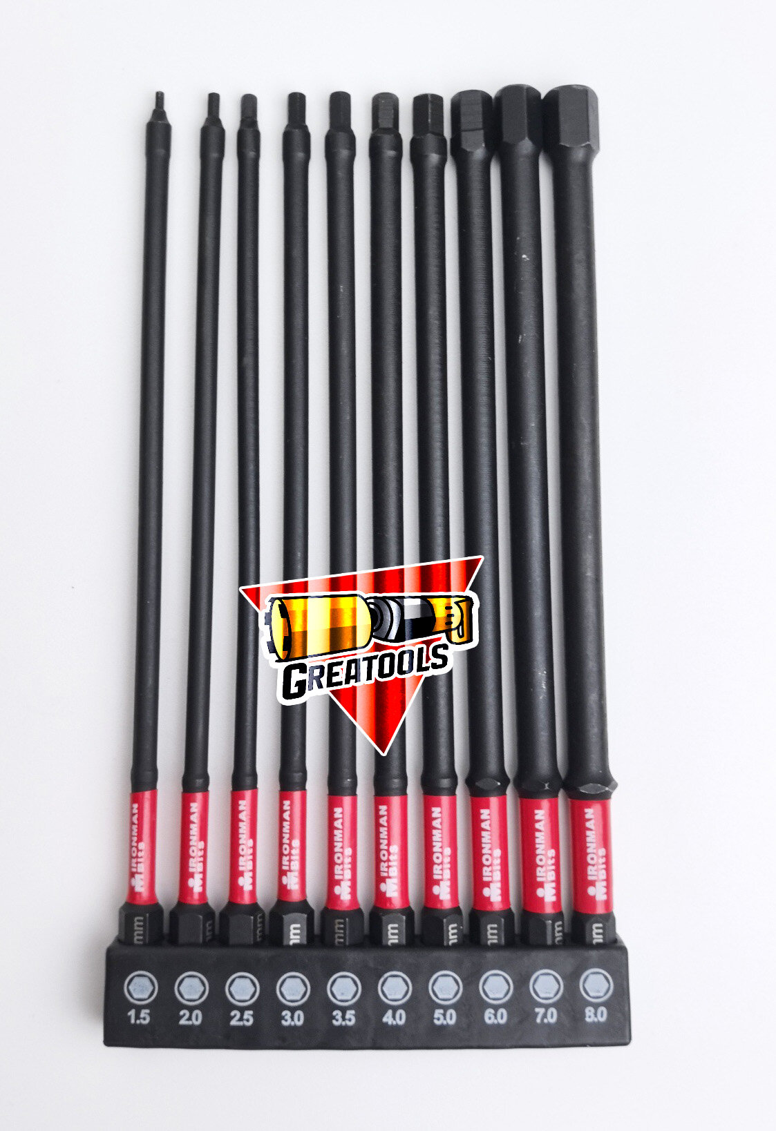 Набор Impact бит HEX метрических 15-8мм удлиненных l-150мм 10 шт