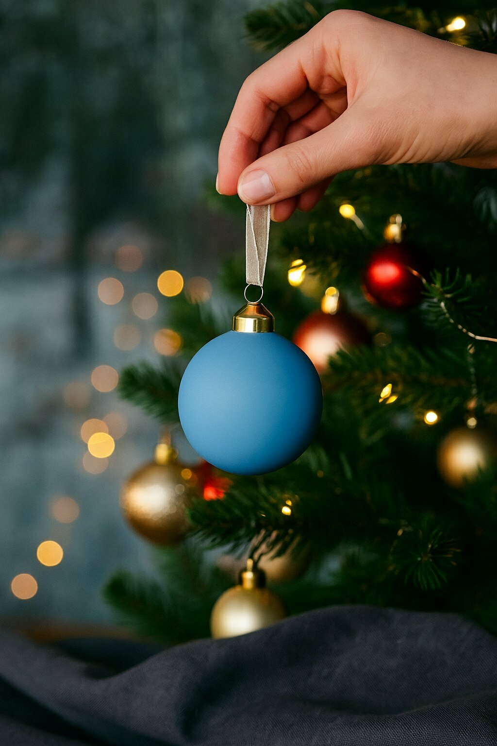 Премиальный набор елочных шаров, 6 штук, диаметр 8 см, пластик, матовые, цвет 7, РШ