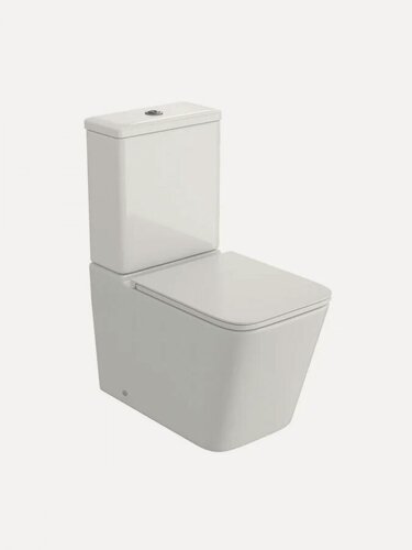 Изображение товара Унитаз-компакт напольный Teymi Helmi R T40327 с микролифтом, безободковый, антивсплеск, фарфоровый, белый, глянцевый, прямоугольный, с нижним подводом, сиденье для унитаза в комплекте