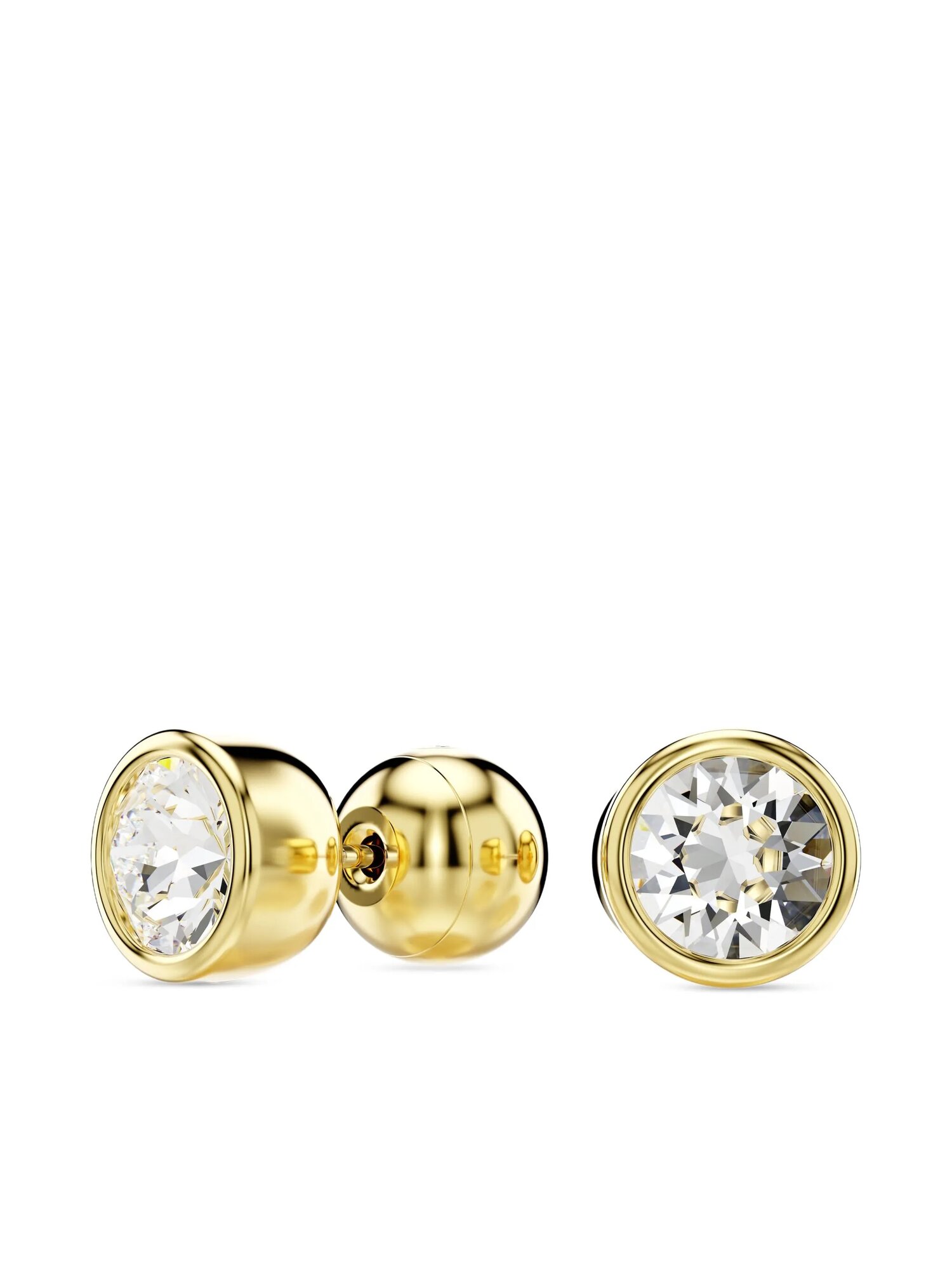 Серьги пусеты SWAROVSKI, кристаллы Swarovski, размер 7 мм, золотой — фото 1