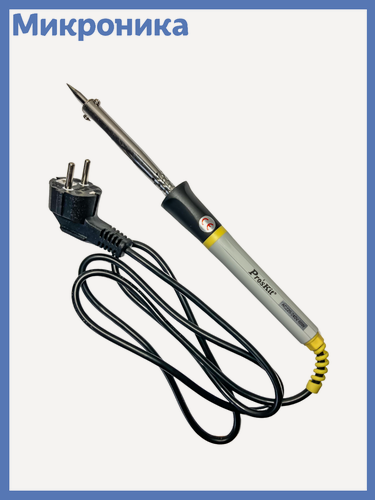 Изображение товара Паяльник Pro'sKit 8PK-S120NB-60, термостабилизация, нихромовый нагрев, 60Вт, серо-желтый