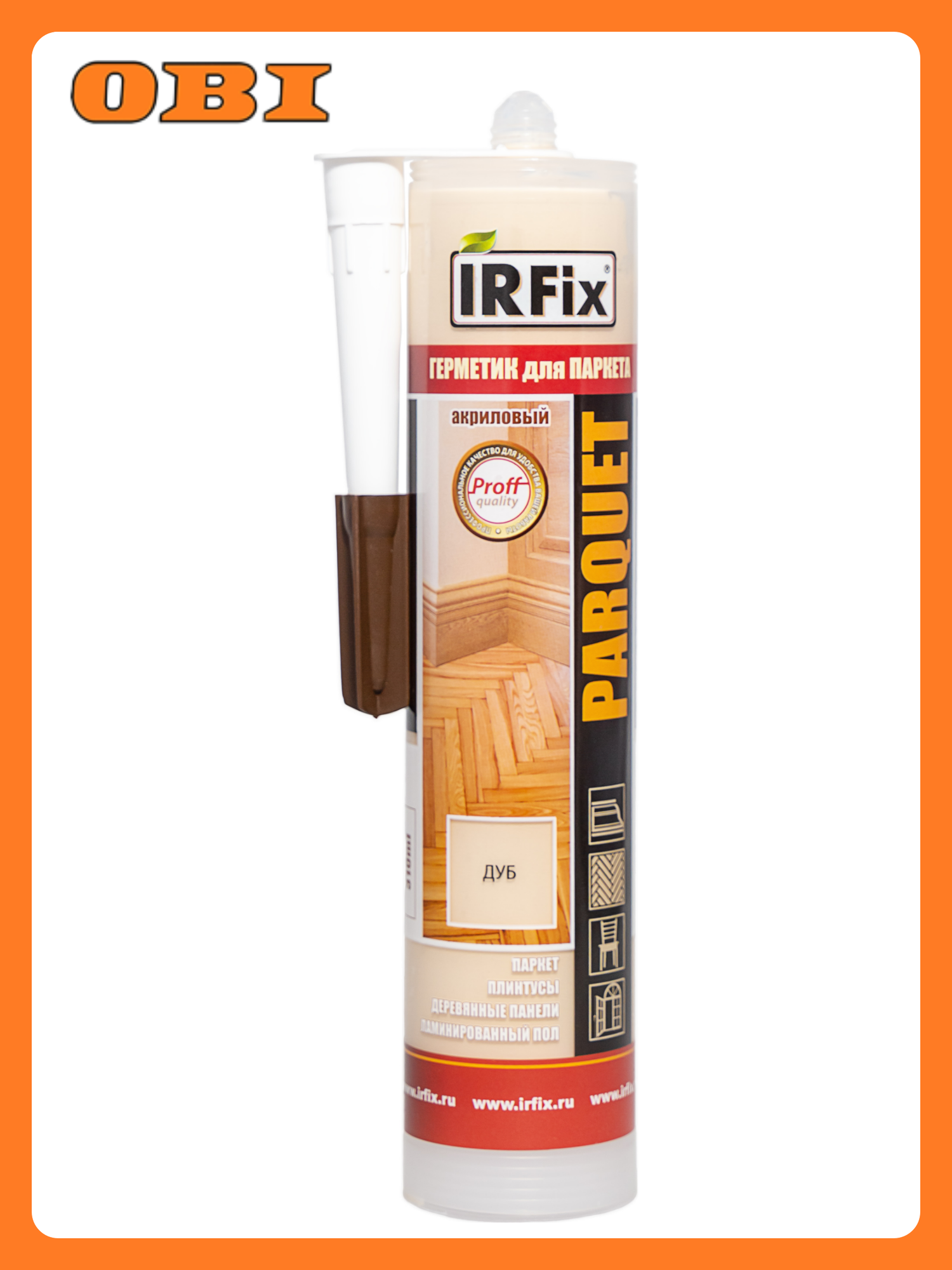 Акриловый герметик IRFIX PARQUET для паркета 310мл влагостойкий дуб