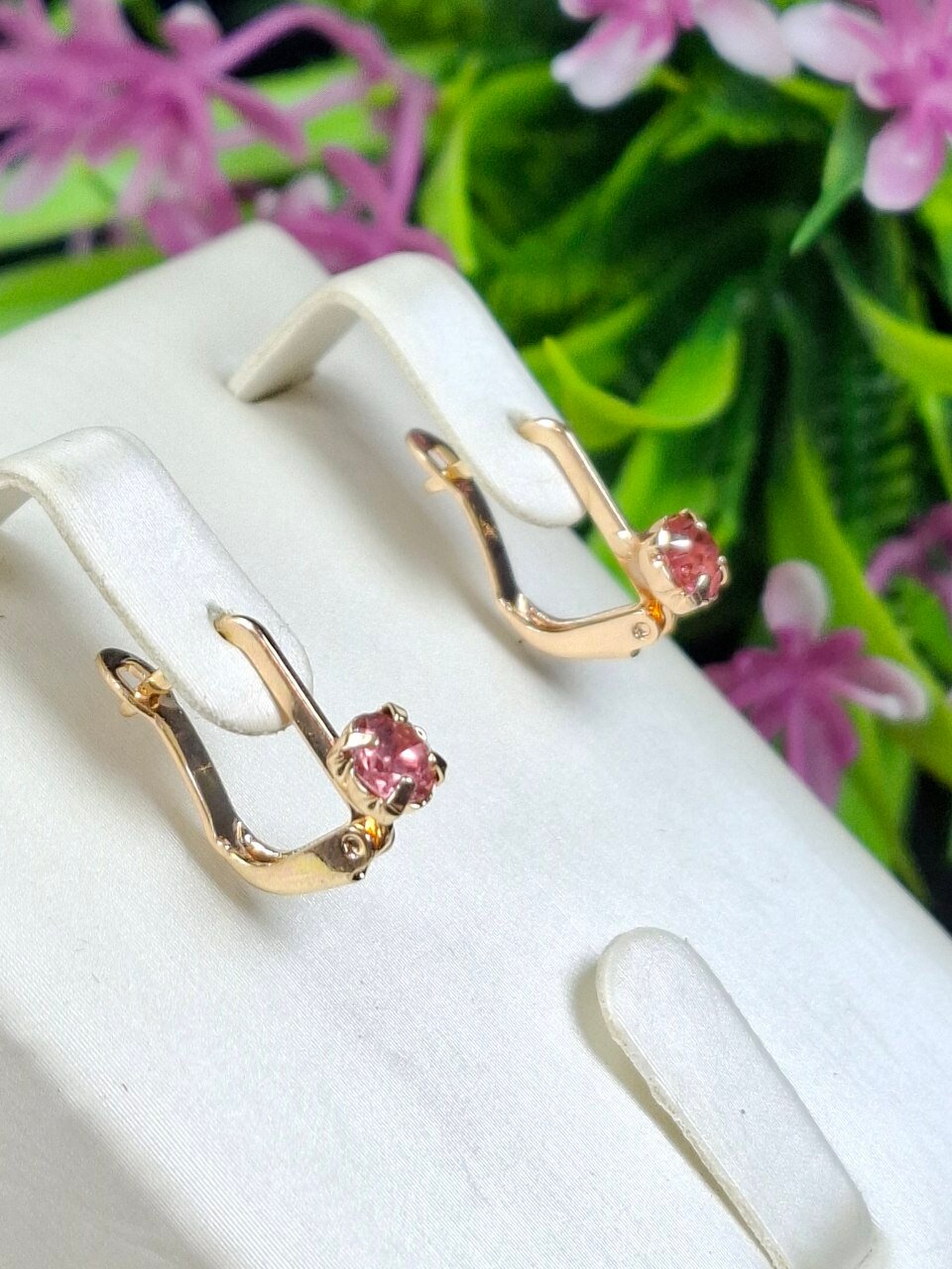 Серьги, розовый — фото 1