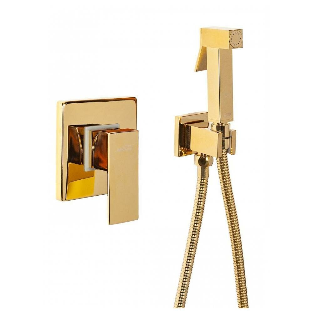 Гигиенический душ со смесителем встраиваемый Hansberge H3070GO, золото