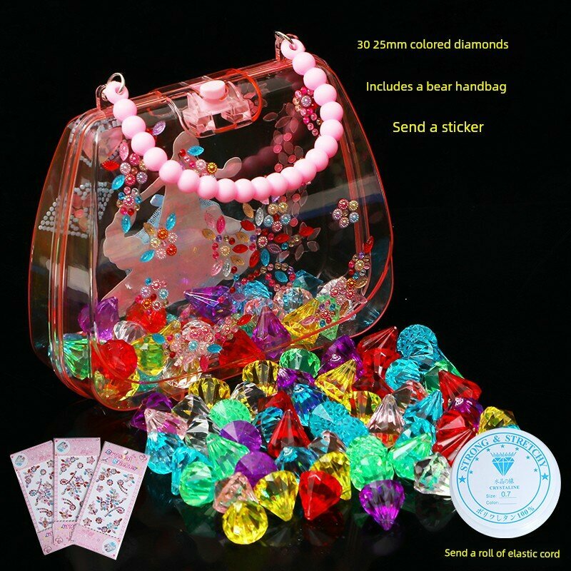 Детские игрушки из драгоценных камней для девочек 3-7 лет, кристалл-бриллиант, принцесса, разноцветные, ручной работы,