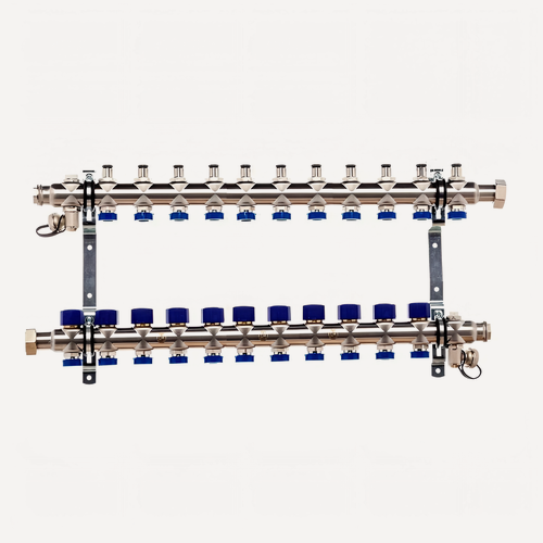 Изображение товара Коллекторная группа без расходомера 1"x 11 отводов TST, нержавеющая сталь