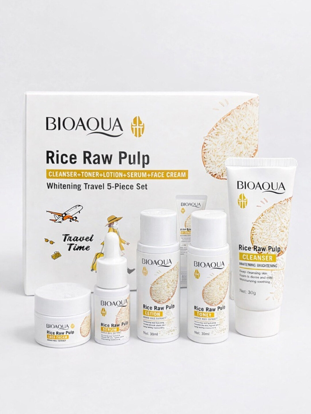 Мини-набор Bioaqua "Все в одном", для лица, гипоаллергенный, белый — фото 1