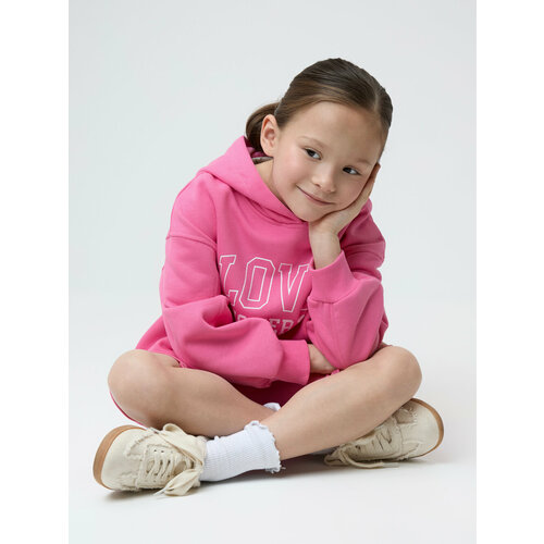 фото Худи crockid хлопкое худи для девочки, размер 56/104, розовый