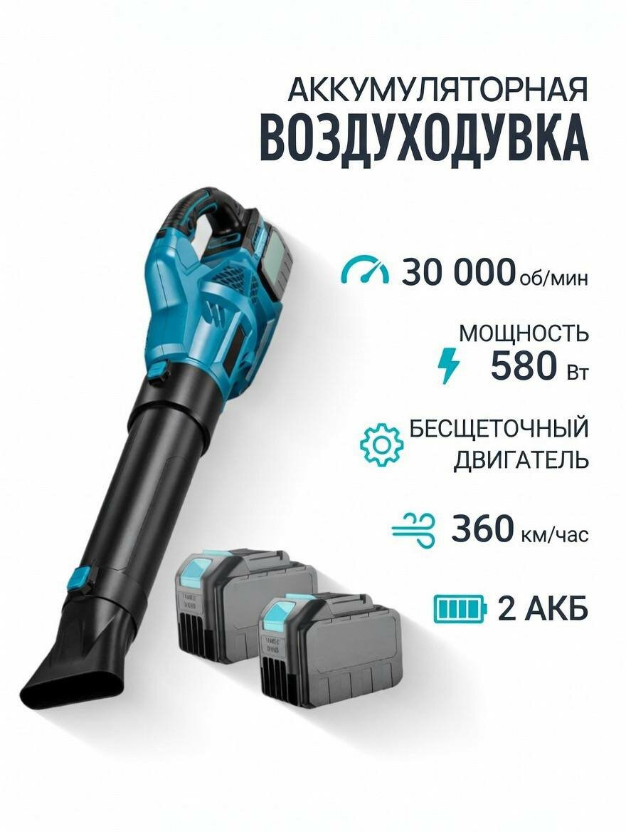 Воздуходувка садовая аккумуляторная воздуходувка для уборки листьев и снега