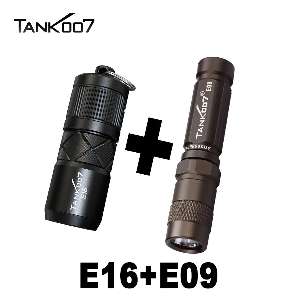 Фонарь-прожектор TANK007 E16+E09, светодиодный, алюминиевый корпус, USB-зарядка, влагозащита
