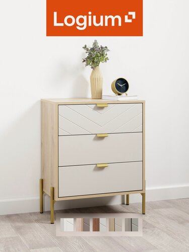 Изображение товара Комод деревянный для вещей с ящиками Венеция 16.229.03, Дуб белый exclusive Моно керамика