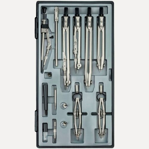 Изображение товара Готовальня Глобус 14 предметов, пластиковый футляр