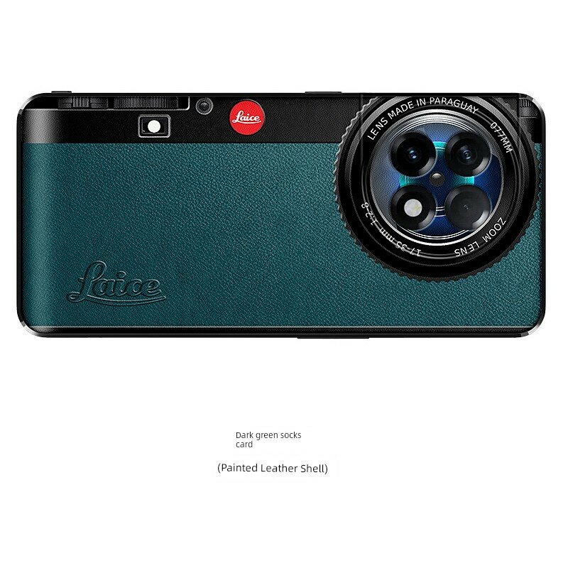 Чехол для OnePlus 15T зеленого цвета в стиле Leica, кожаная текстура, ПК задняя часть