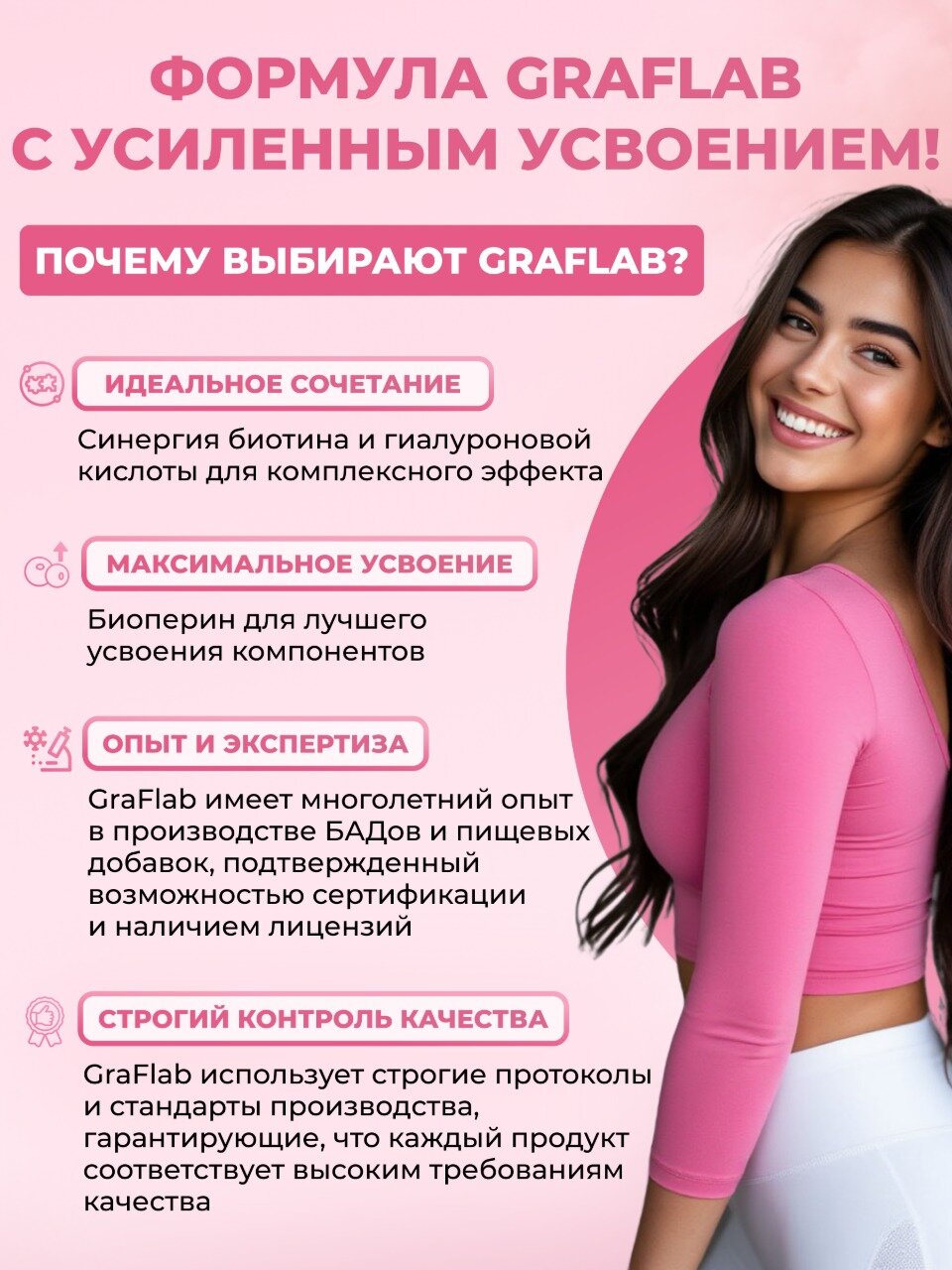 Бад Для Кожи И Волос Биотин 10000 мкг + Гиалуроновая кислота для волос, кожи и ногтей