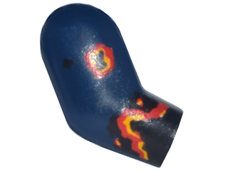 Arm, Right with Black, Red and Yellow Splotches Pattern, 982pb151 Dark Blue U