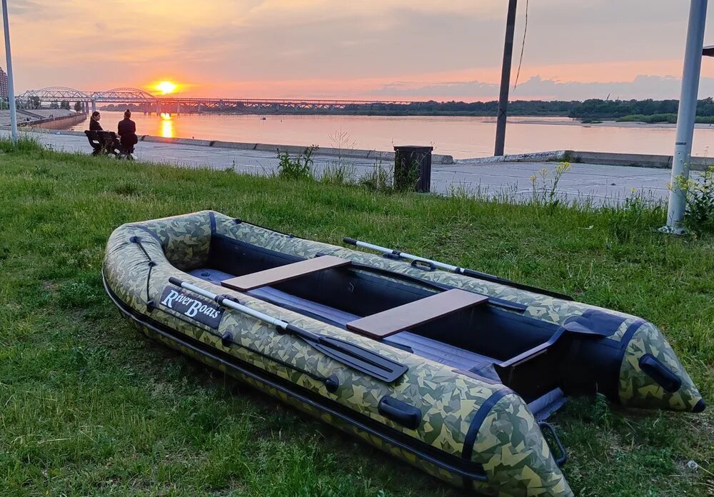 Лодка ПВХ RiverBoats RB-350 (НДНД) черно-камуфляжный