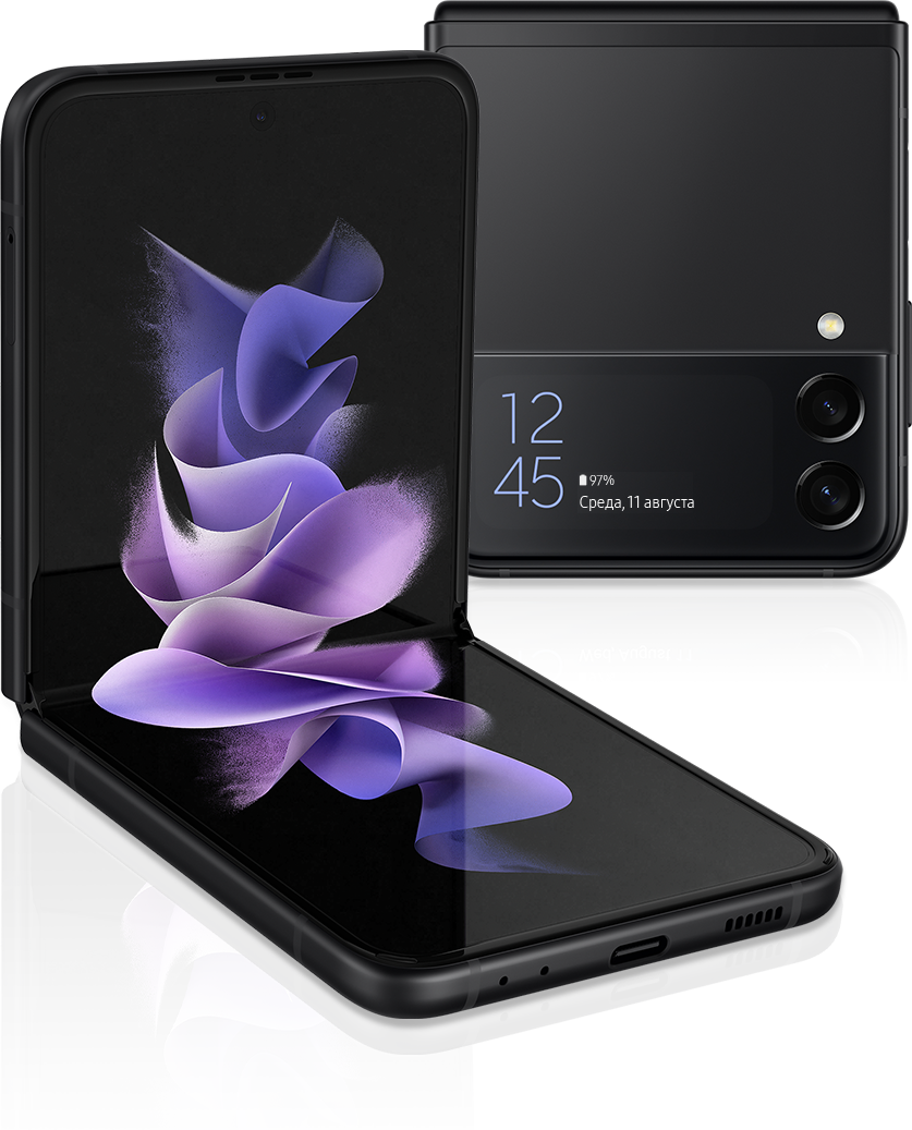 Смартфон Samsung Galaxy Z Flip 3, 8+256GB, nano SIM+eSIM, черный