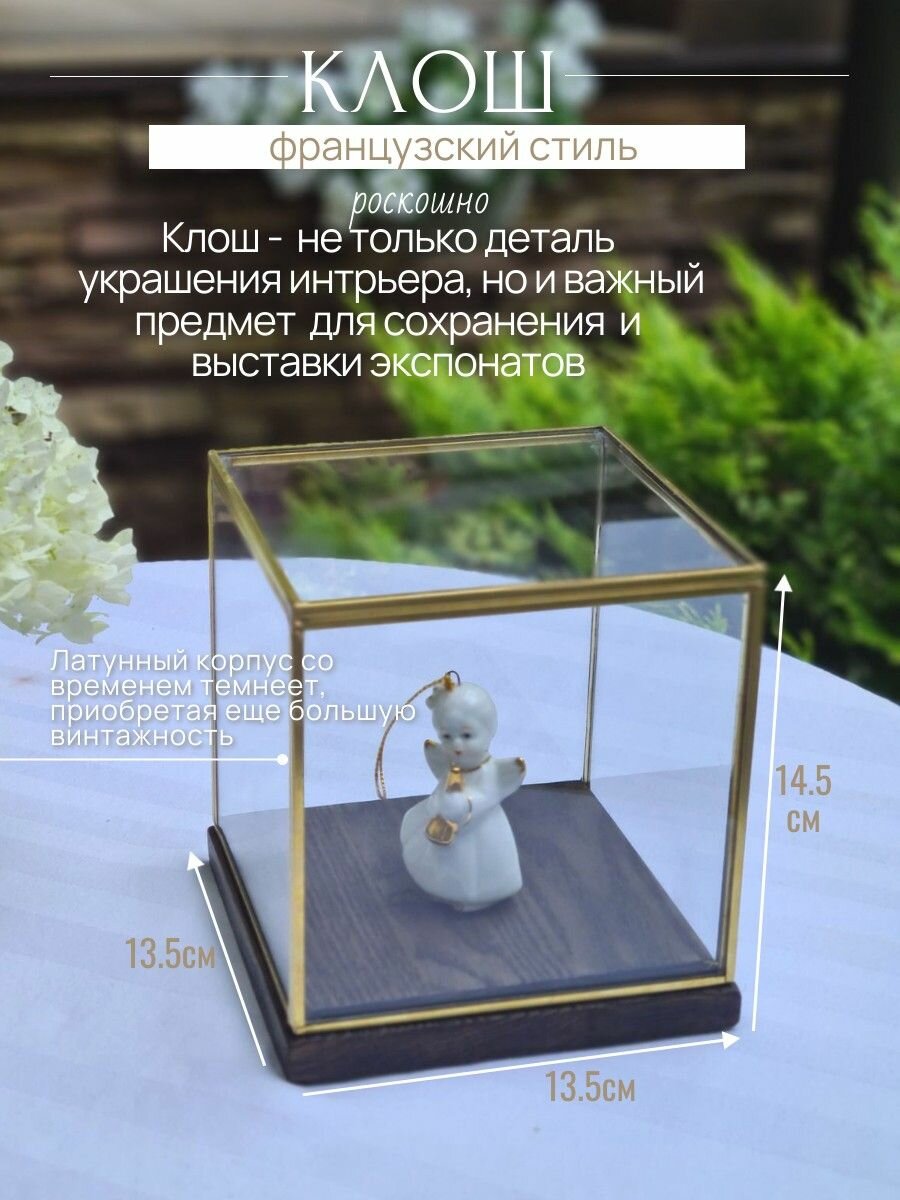 Стеклянный шкатулка Арт-Птица "Клош", во французском стиле, 13х13см — фото 1