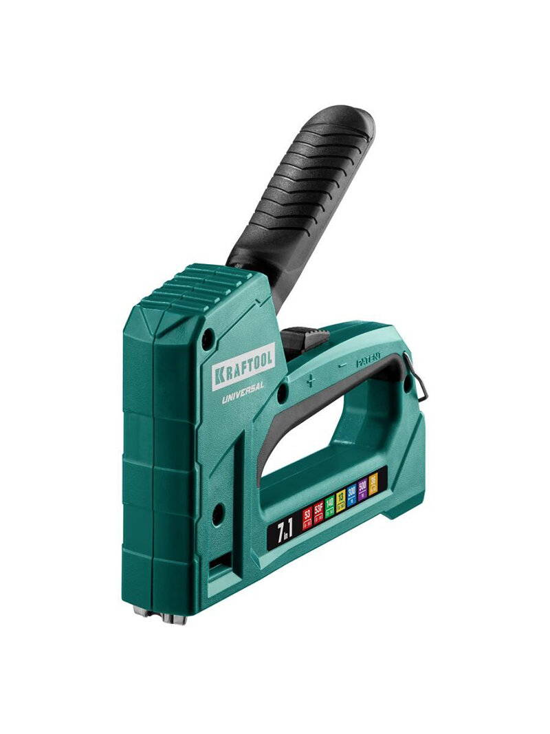 Степлер KRAFTOOL "Universal", механический, нижняя загрузка скоб, зеленый — фото 1