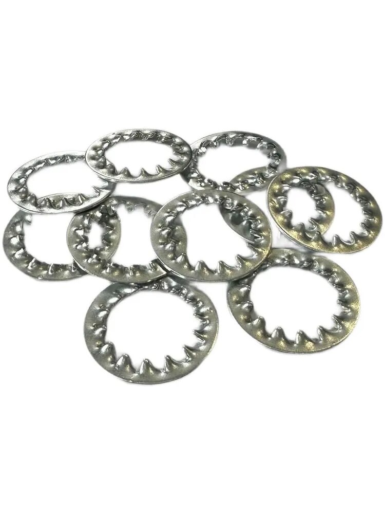 Шайба гровер зубчатая под М13 для светильников и люстр стальная оцинкованная Диаметр 23мм 10 шт.