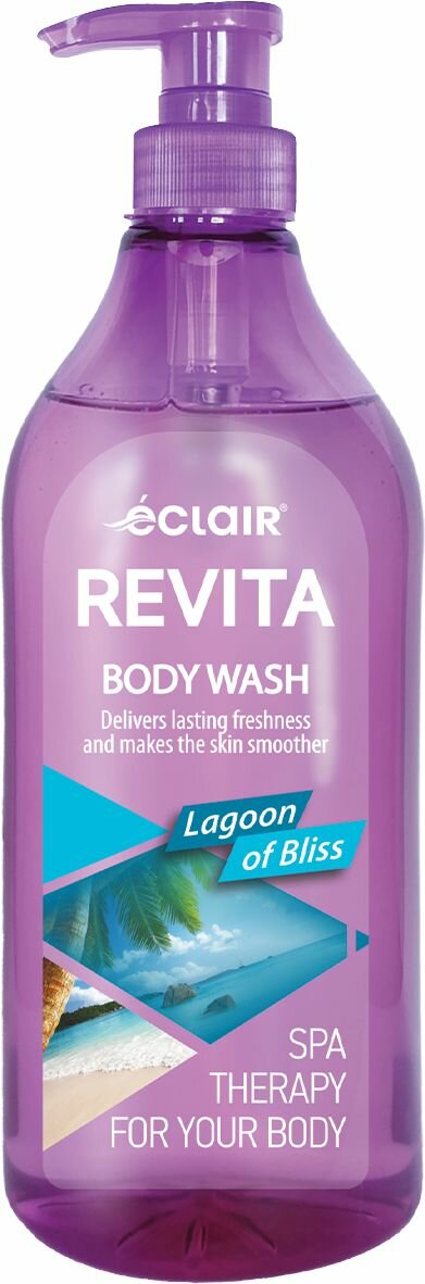 ECLAIR REVITA Шампунь для волос с морской солью  пантенолом для силы и энергии SEA WAVE 730 мл