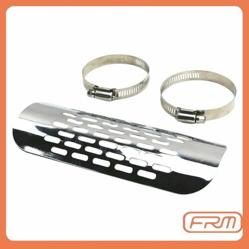 Защита на глушитель мотоцикла перфорированная Тепловой защитный экран выхлопной трубы для мотоциклиста, хром