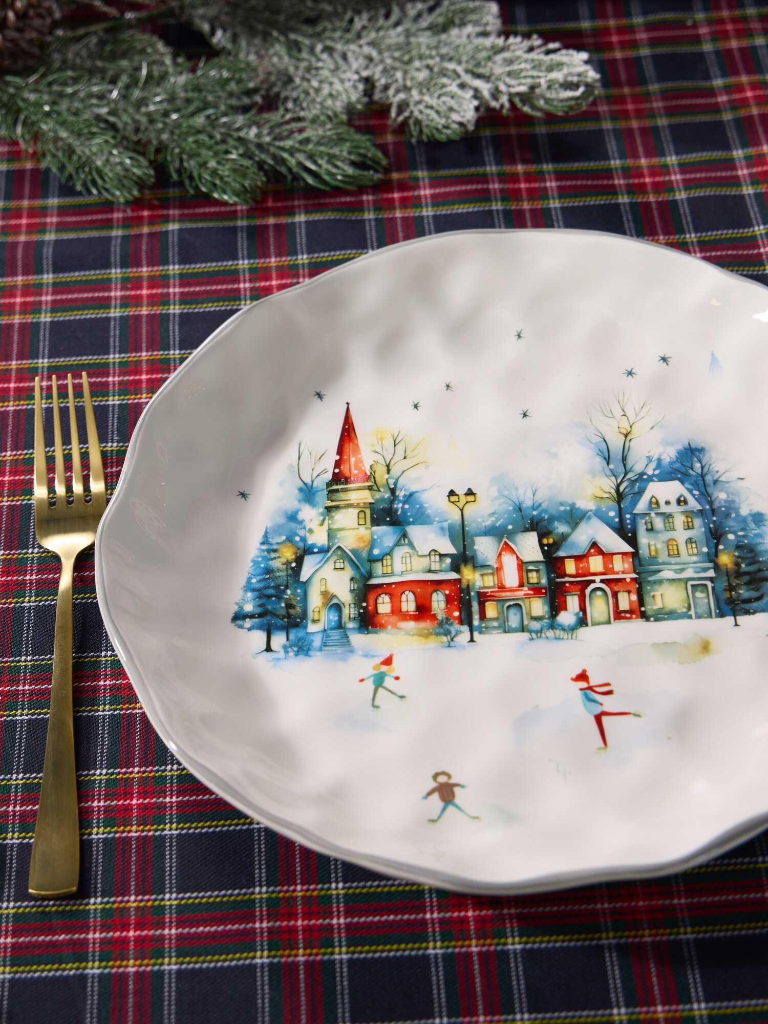 Тарелка обеденная Agness "С Новым Годом!", 28*4 см, керамическая — фото 1