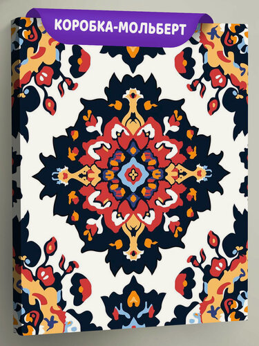 Изображение товара Картина по номерам на холсте с подрамником "Ковер с цветочным узором, СССР" Раскраска 40x50 см, Орнамент Фигуры