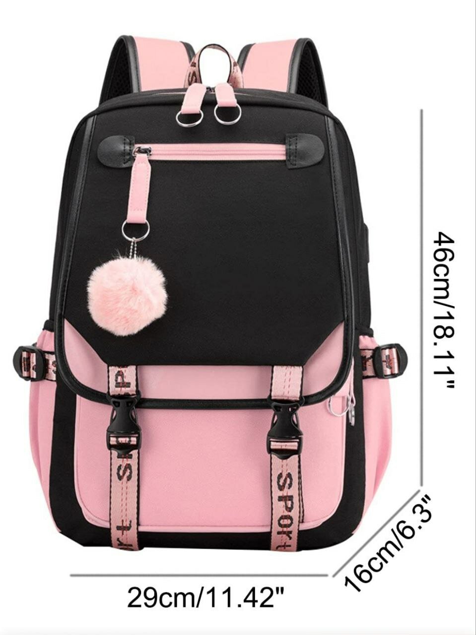 Рюкзак детский сумка лабубу зимомо с отсеками для наушников и power bank 29*46см — фото 1