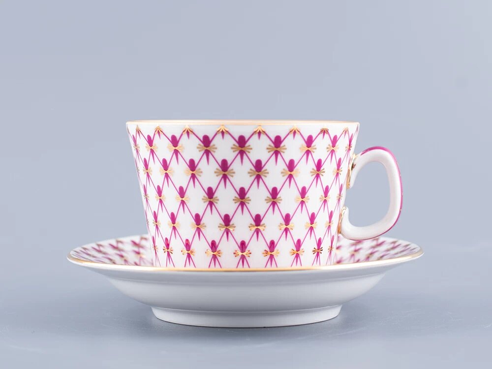 Чайный комплект "Сетка-Блюз" форма Молодежная, 250 мл, Императорский фарфоровый завод — фото 1