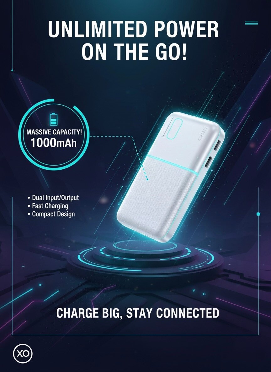 Power Bank 10000 мАч — мощная емкость, премиальный дизайн XO PR197 — фото 1