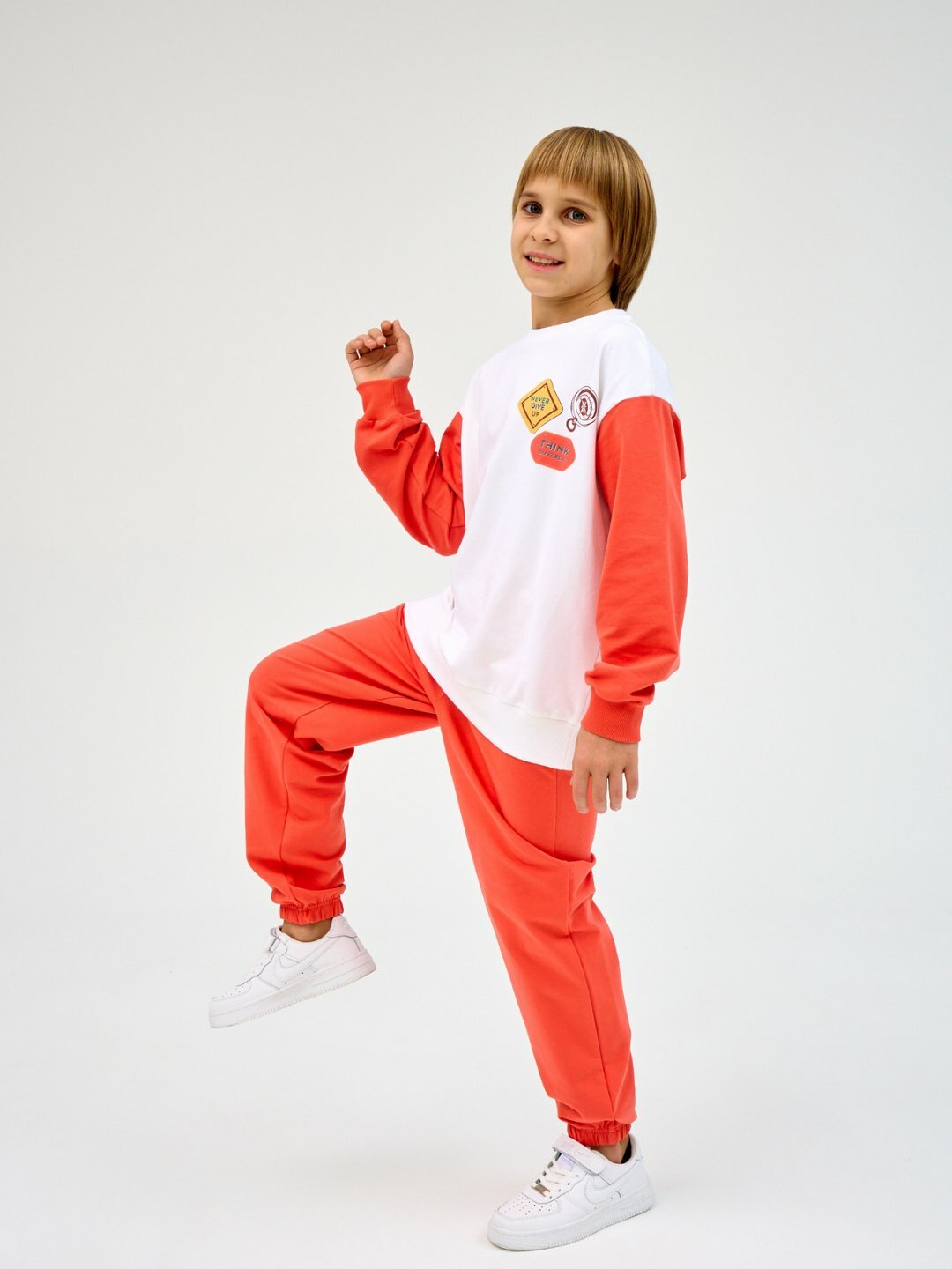 Брюки спортивные neo, размер 158, оранжевый