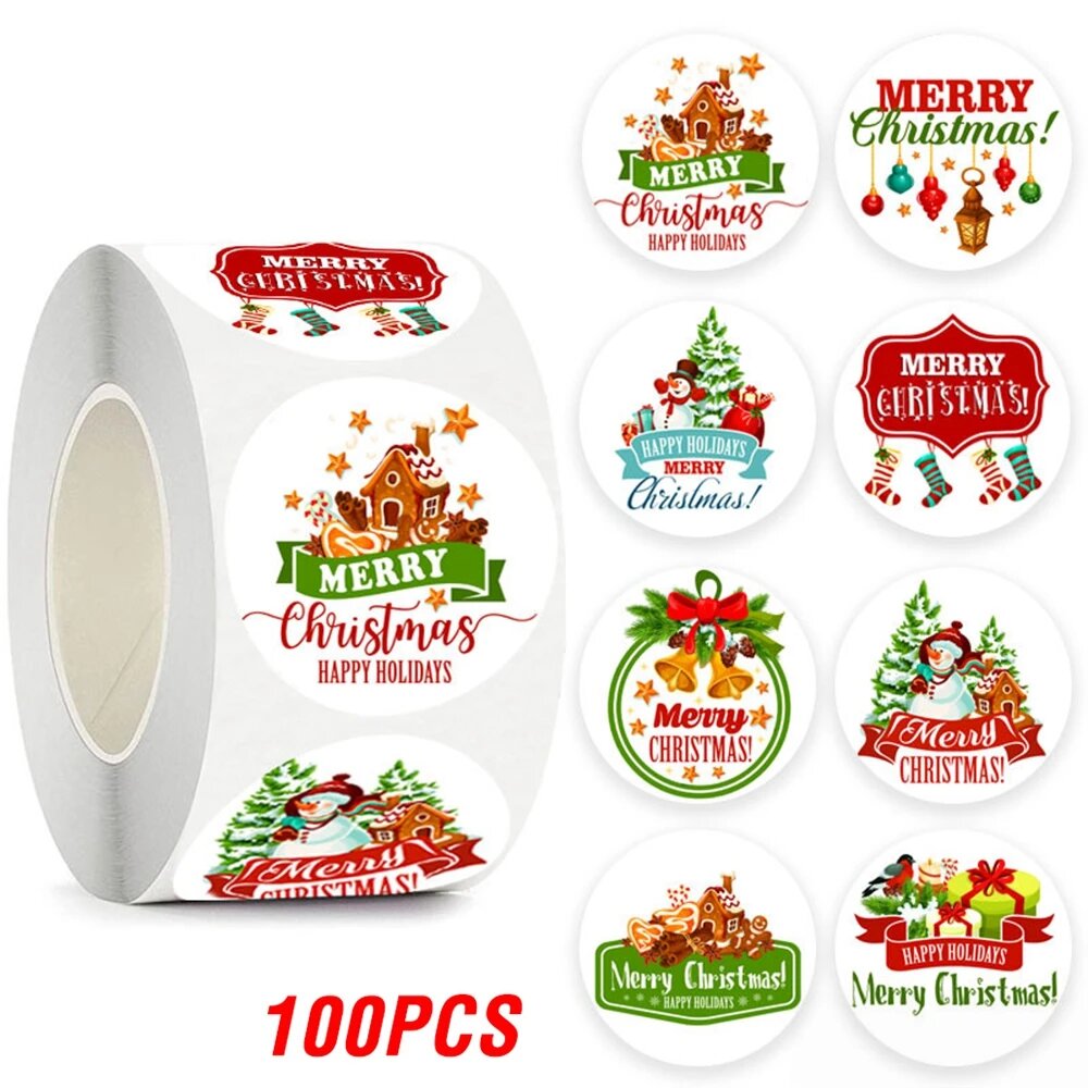 Новогодние наклейки-снеговики QY2107-100pcs