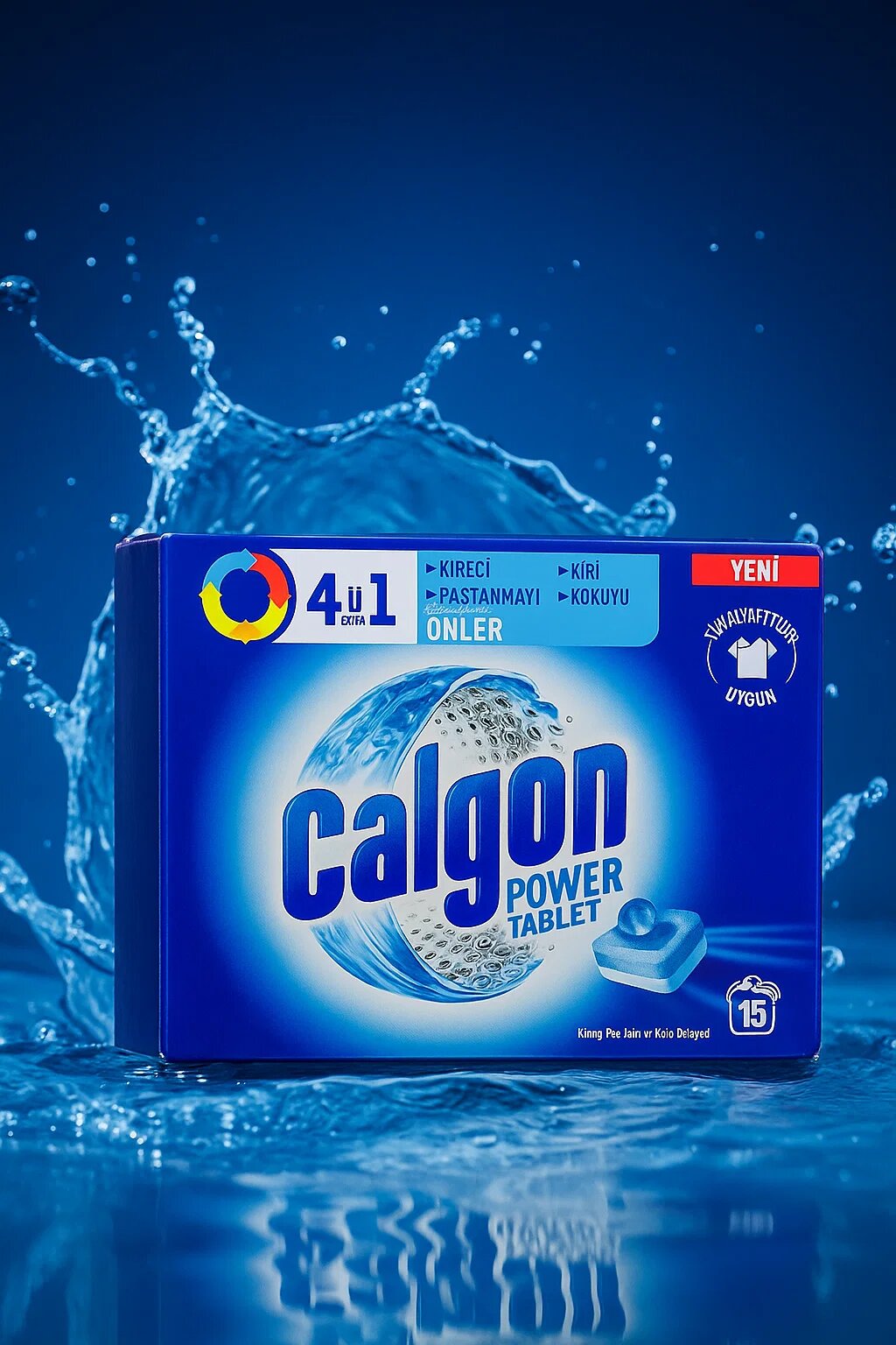 Calgon Power Tablet 4в1 – Таблетки для смягчения воды и защиты стиральной машины, 15 шт