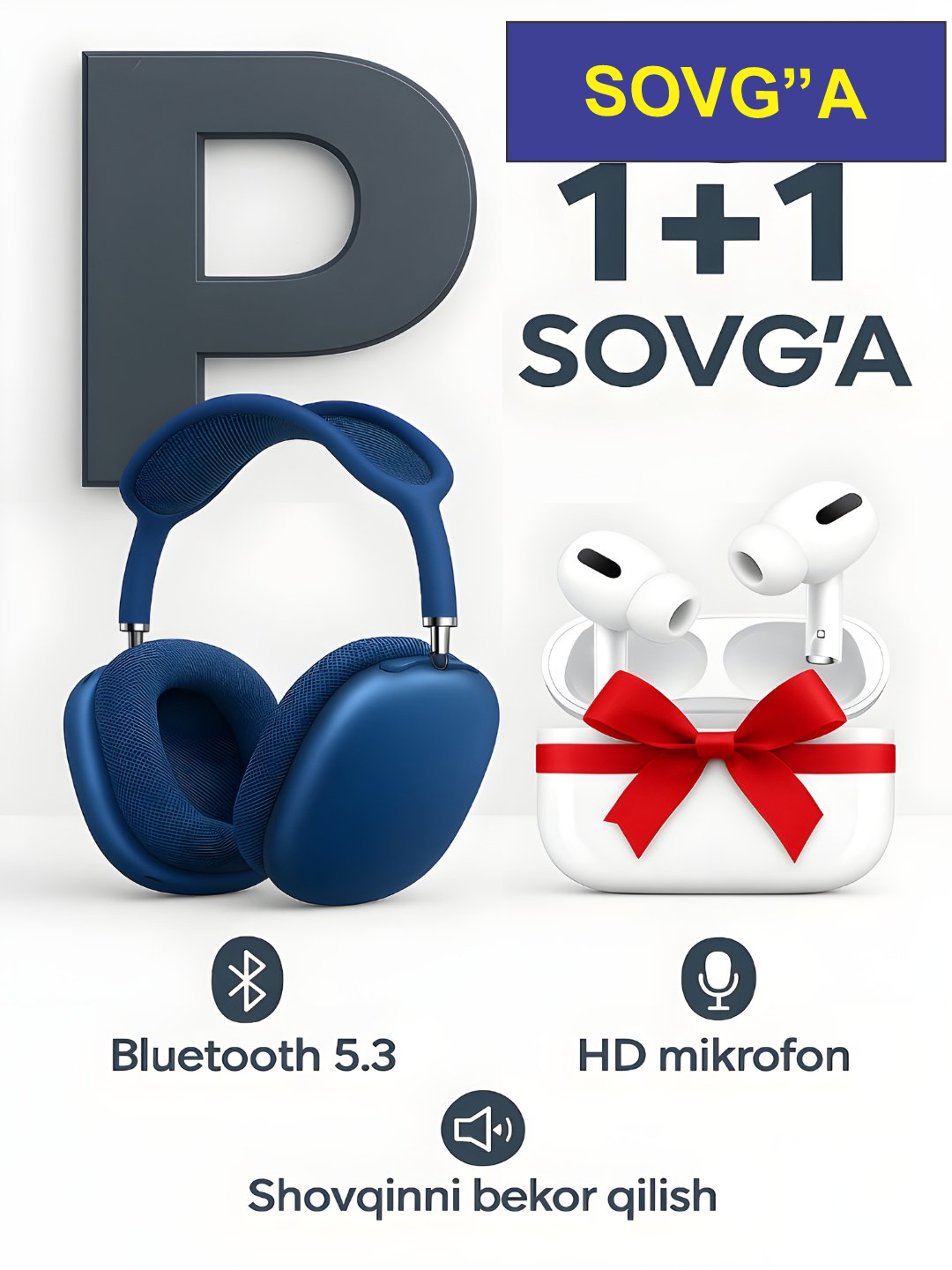 Беспроводные Bluetooth-наушники P9,+PRO с микрофоном, полноразмерные