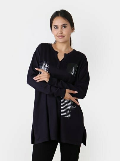 Туника , размер 56, фиолетовый — фото 1