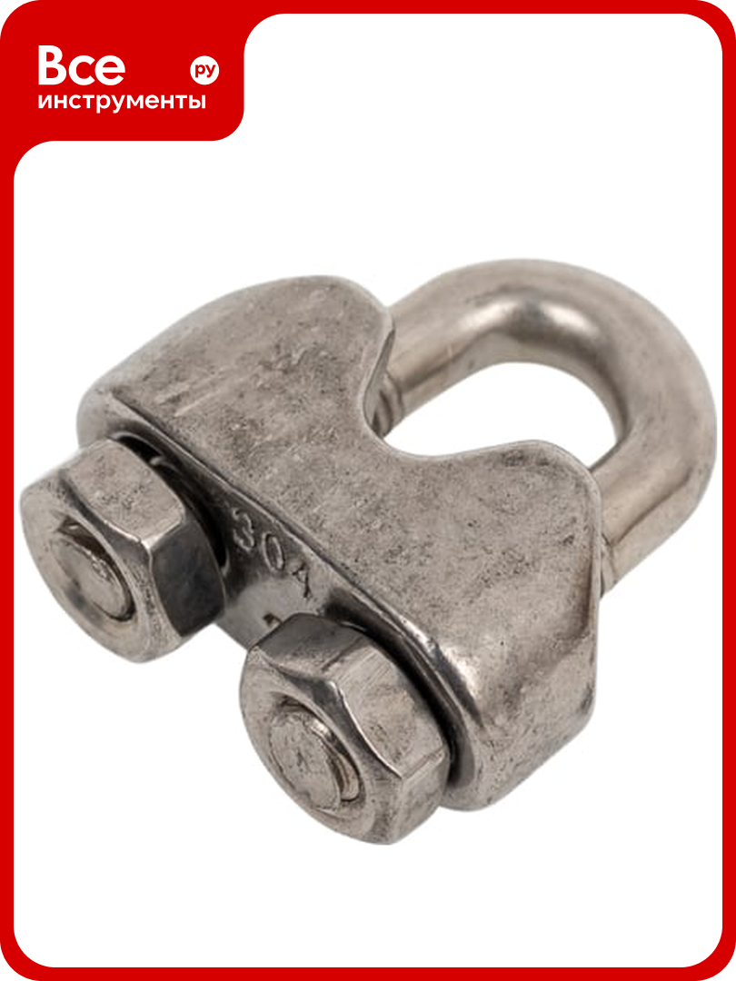 Канатный зажим креп-комп нержавейка DIN 741 A2 М3 20 шт. зкн3ф